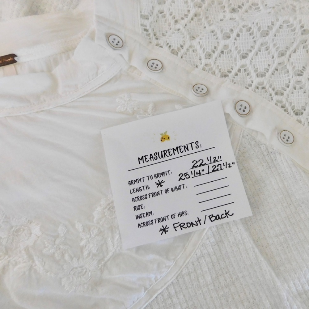 Free People White Lace Sleeve Top - Picture 15 of 15